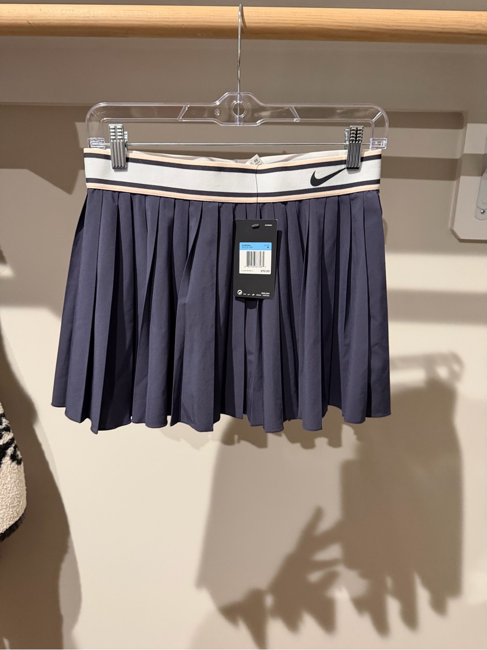 Nike Y2K Navy Pleated Tennis Skirt with Contrast Waistband